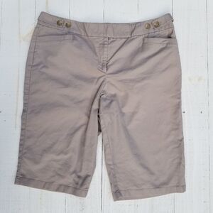 Khaki Bermuda Shorts sz 16 Ann Taylor Signature Fit GUC